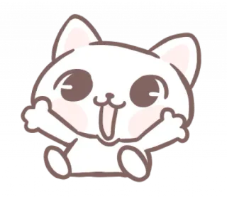 🎀 mèo, dễ thương, kawaii, vui vẻ, nhãn dán, động vật telegram sticker