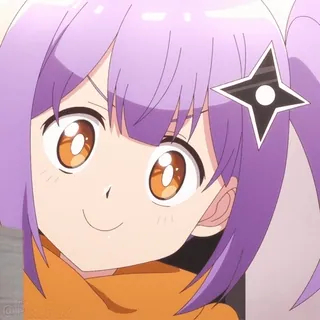 👍 Anime, Dziewczyna, Słodkie, Fioletowe włosy, Shuriken telegram sticker