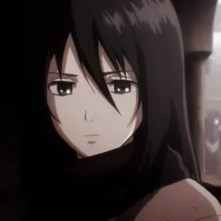 🧣 Mikasa Ackerman Attack on Titan Anime, Personnage, Mikasa Ackerman, L'Attaque des Titans, SNK, Manga whatsapp sticker