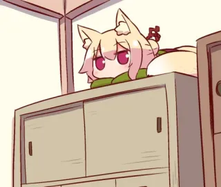 👀 Anime, Gato, Fofo, Raposa, Kawaii telegram sticker