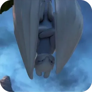 😡 Light Fury How to Train Your Dragon дракон, милый, животное, белый, фэнтези whatsapp sticker