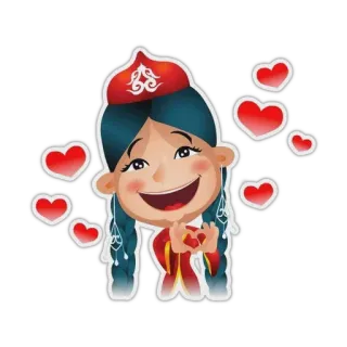 ❤️ 하트, 사랑, 만화, 소녀, 귀여운 whatsapp sticker