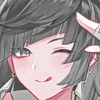😋 gadis anime, imut, karakter, gadis, tersenyum, pipi merah muda, lidah whatsapp sticker