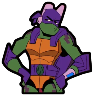 😒 Donatello นินจา, เต่า, วัยรุ่น, มนุษย์กลายพันธุ์, ศิลปะการต่อสู้ telegram sticker