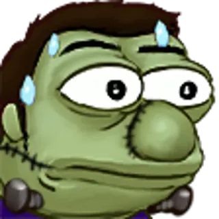 😰 Frankenstein's monster monstruo, Halloween, criatura, miedo, Frankenstein, sudando telegram sticker