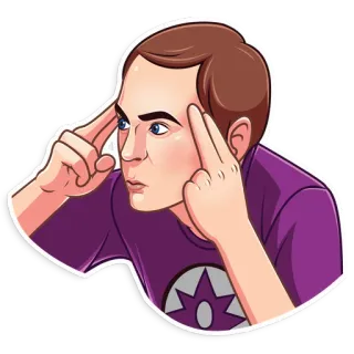 😡 Sheldon Cooper The Big Bang Theory thinking, concentrating, mind, tv show, sitcom, funny telegram sticker
