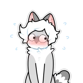 😳 gato, desenho animado, ruborizar, fofo telegram sticker