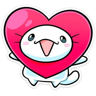 🥰 sticker, cartoon, heart, cute, animal telegram sticker