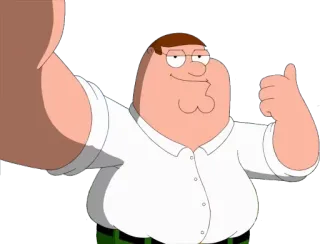 😃 Peter Griffin Family Guy 彼得·格里芬, 恶搞之家, 卡通, 点赞, 搞笑 telegram sticker