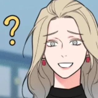 🖤 mulher, ponto de interrogação, pensando, confuso, desenho animado, ilustração whatsapp sticker