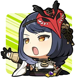 😐 Kujou Sara Genshin Impact アニメ, カートゥーン, 九条裟羅, 原神, ゲーム telegram sticker