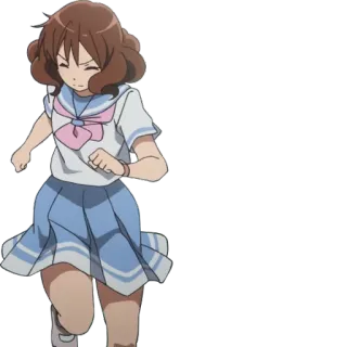 🏃 Anime, Mädchen, Schuluniform, Rennen telegram sticker