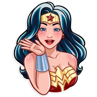 👋 Wonder Woman Wonder Woman, DC Comics, siêu anh hùng, phim hoạt hình, phụ nữ, truyện tranh telegram sticker