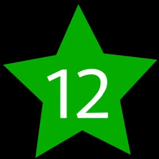 1⃣ 12 nomor, hijau, bintang telegram sticker