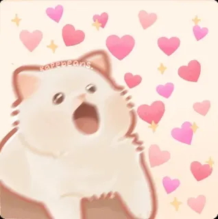 🐾 kapebeans 猫, ハート, 可愛い, かわいい, 愛, ステッカー, アニメ, 感情 telegram sticker