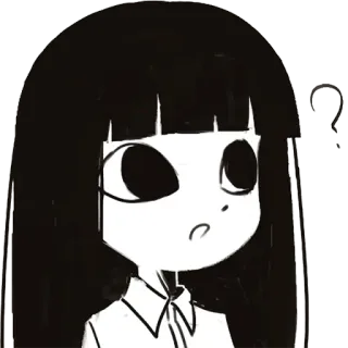 ❓ cartoon, girl, anime, character, cute, illustration telegram sticker