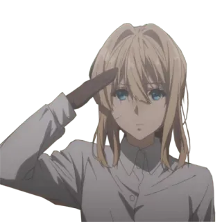 🤖 Violet Evergarden Anime, Fille, Salut, Militaire, Violet Evergarden telegram sticker