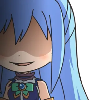 😈 Aqua Konosuba Anime, Cartoon, Manga, Aqua, Konosuba, Chibi whatsapp sticker