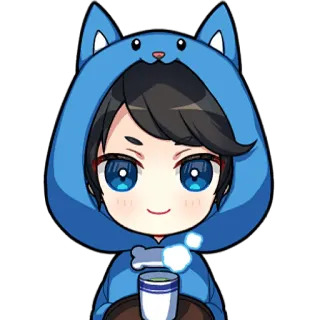 ☕ Anime, Kawaii, Manga, Dessin animé, Personnage, Mignon, Chibi telegram sticker