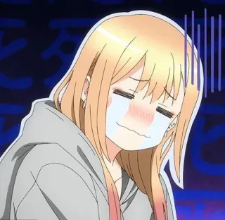 🍰 animé, pleurer, triste, émotionnel, dessin animé, fille, larmes telegram sticker