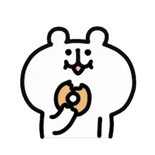 💨 Kreskówka, Niedźwiedź, Pączek, Jedzenie, Słodki, Zwierzę telegram sticker