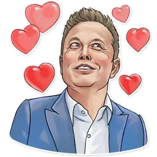 😍 Elon Musk Elon Musk, serca, celebryta, biznesmen telegram sticker