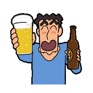 🍺 beer, drink, alcohol, cartoon, man, celebration telegram sticker