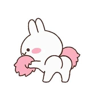 🎵 กระต่าย, น่ารัก, สัตว์, ปุย, คาวาอิ telegram sticker
