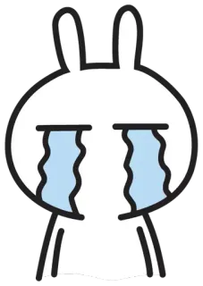 😭 conejo, triste, llorando, lágrimas, conejo, emocional whatsapp sticker