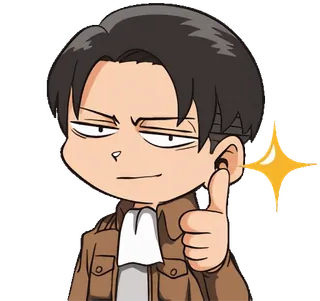 👍 Levi Ackerman Attack on Titan Levi Ackerman, Attack on Titan, Anime, Manga, Daumen hoch, Chibi telegram sticker