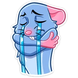 😭 souris, dessin animé, pleurer, triste, larmes, émotion telegram sticker
