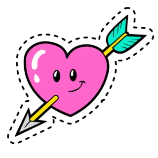 ❤ trái tim, mũi tên, tình yêu, ngày Valentine, hoạt hình, dễ thương telegram sticker