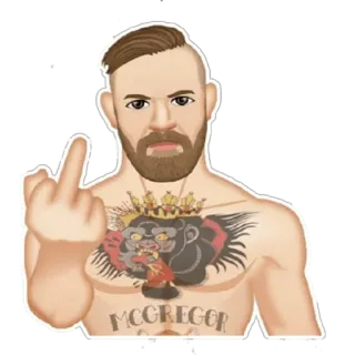 🖕 Conor McGregor MCGREGOR Макгрегор, MMA, UFC, боец, средний палец, оскорбительный жест whatsapp sticker