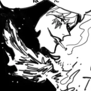 😒 吸烟, 香烟, 男人, 素描, 绘画, 动漫 telegram sticker