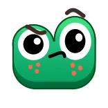 🤨 żaba, kreskówka, zły, słodki telegram sticker
