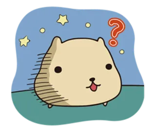 😯 capivara, desenho animado, pergunta, animal, fofo, adesivo telegram sticker