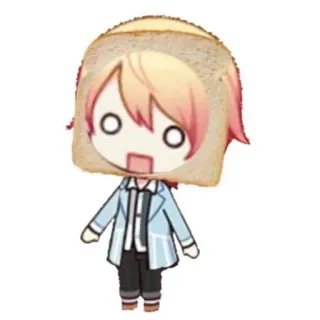 😳 chibi, anime, cute, funny, character, bread, kawaii, art telegram sticker