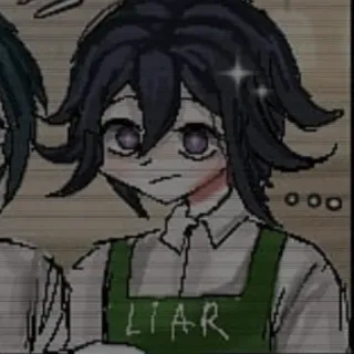 😐 Kokichi Oma Danganronpa V3: Killing Harmony LIAR Anime, Manga, Danganronpa, Kokichi Oma, Lügner, Pixelkunst, Japanisch telegram sticker