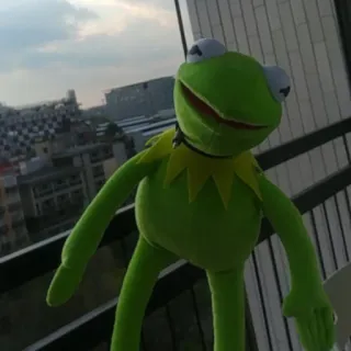 ☠️ Kermit 커밋, 머펫, 개구리, 인형, 초록 telegram sticker