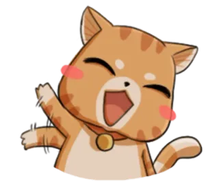 👋 Katze, Tier, Cartoon, Süß, Fröhlich, Gruß telegram sticker