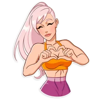 ❤️ женщина, любовь, сердце, фитнес, девушка telegram sticker