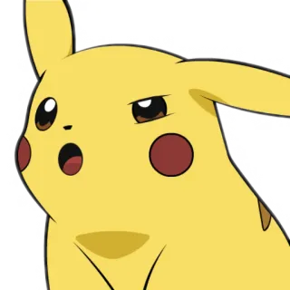 🤨 Pikachu โปเกมอน, ปิกาจู, การ์ตูน, อนิเมะ, วิดีโอเกม telegram sticker