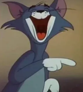 💛 Tom Cat Tom and Jerry Hoạt hình, Mèo, Meme, Cười, Chỉ, Hài hước telegram sticker