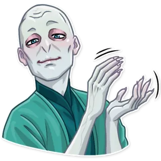 👏 Voldemort Harry Potter Voldemort, Harry Potter, wizard, clap, applause, magic telegram sticker