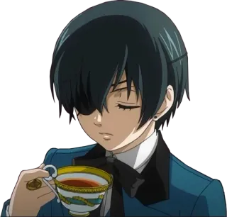 ☕️ Ciel Phantomhive Black Butler Anime, Ciel Phantomhive, Black Butler, Personaggio, Maggiordomo, Tè telegram sticker