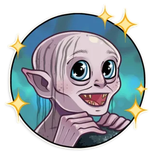 😲 Gollum Lord of the Rings gollum, el señor de los anillos, fantasía, personaje telegram sticker