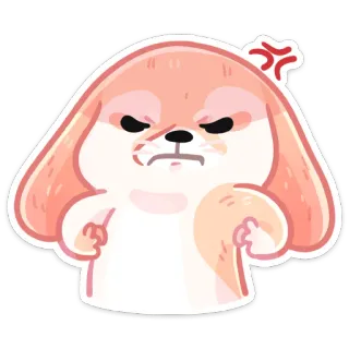 😡 enojado, perro, dibujos animados, expresión, molesto, lindo, ilustración telegram sticker