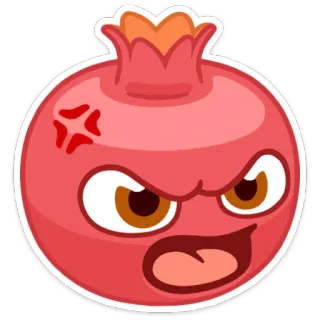 😡 pomegranate, fruit, angry, emoji, sticker telegram sticker