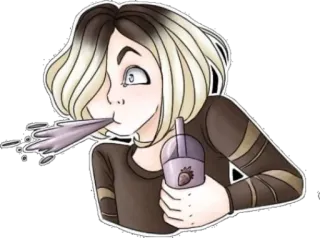 👩‍🦲 Desenho animado, Bebendo, Bebida, Anime, Morango whatsapp sticker