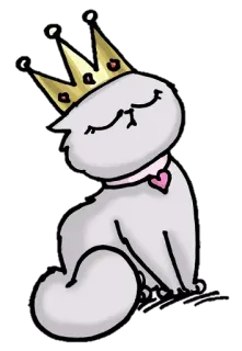 👰 cat, crown, queen, princess, animal, pet whatsapp sticker